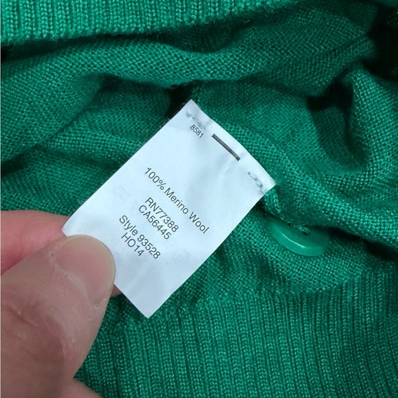 🍀 J.Crew Green 100% Merino Wool Cardigan Sweater Women’s Size XL - Picture 8 of 16